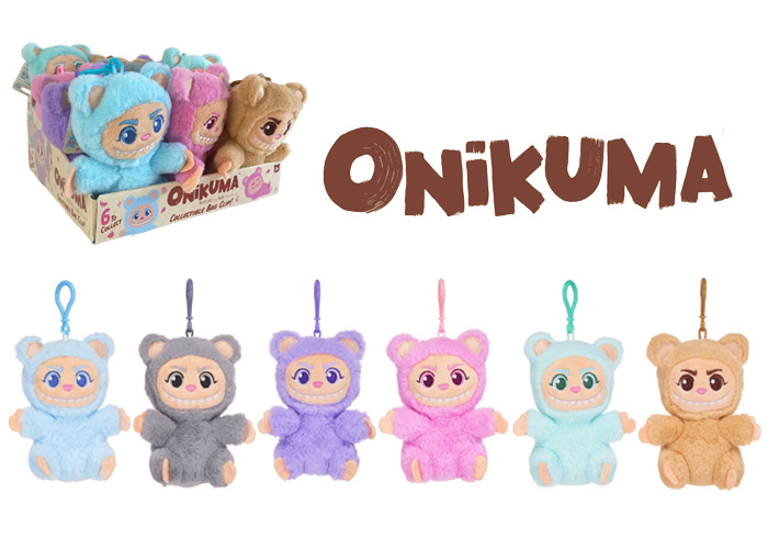 (Mis 0) ONIKUMA Peluche Portachiavi 13cm c/bagclip 6ass (con viso ricamato) in display da 12pz …x120